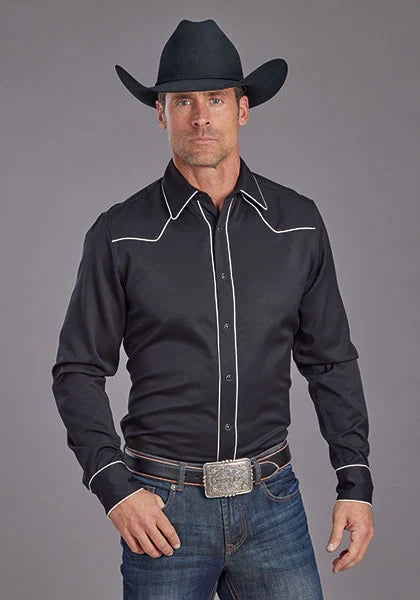 Stetson 2302 Sarga Resistente (Negra) - Camisa Western de Hombre