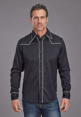 Stetson 2302 Sarga Resistente (Negra) - Camisa Western de Hombre