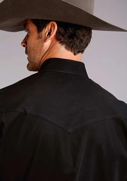 Stetson 4296 Liso (Negro) - Camisa Vaquera de Hombre