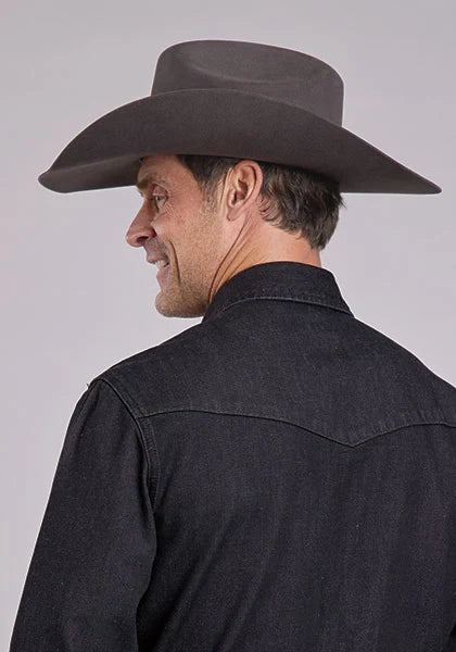 Camisa vaquera Stetson Solid Denim (Negra) para hombre