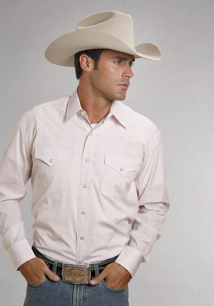 Stetson 5663 de dos rayas (rosa) - Camisa vaquera de hombre