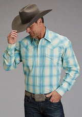 Stetson 1929 Aqua Ombre (Azul) - Camisa Western para Hombre