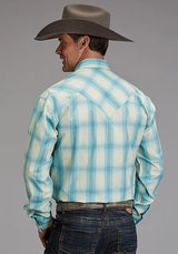Stetson 1929 Aqua Ombre (Azul) - Camisa Western para Hombre