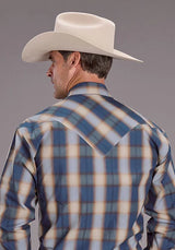 Stetson 2513 Ranch Plaid (Azul) - Camisa Vaquera para Hombre