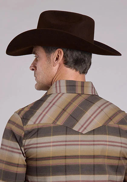 Stetson 2680 Serape Plaid (Marrón) - Camisa Vaquera de Hombre