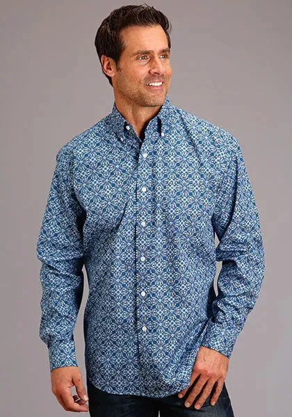 Camisa Western Stetson Royal Baroque (Azul) - Hombre