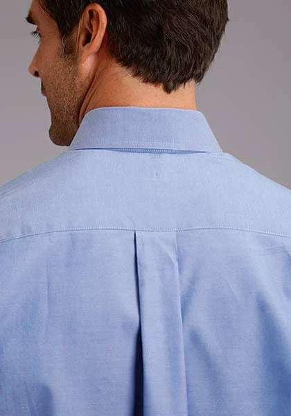 Camisa Western para Hombre Stetson 3868 Oxford Liso (Azul)