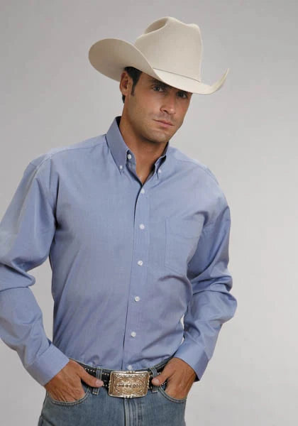 Stetson 5661 End On End (Azul) - Camisa Western para Hombre