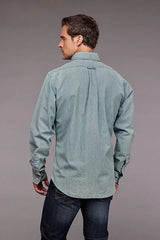 Camisa vaquera Stetson de chambray con botones en la parte delantera (azul) - Hombre