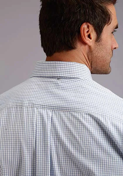 Stetson 5663 Raya Doble Recta (Azul) - Camisa Vaquera de Hombre