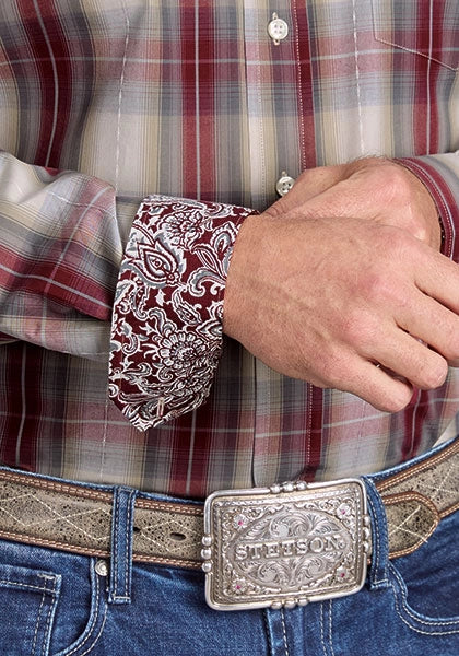 Stetson 2398 Diamond Ranch (Vino) - Camisa Vaquera de Hombre