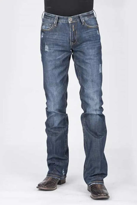 Stetson 1014 Fit Destructed (Dark Wash) - Jeans de hombre