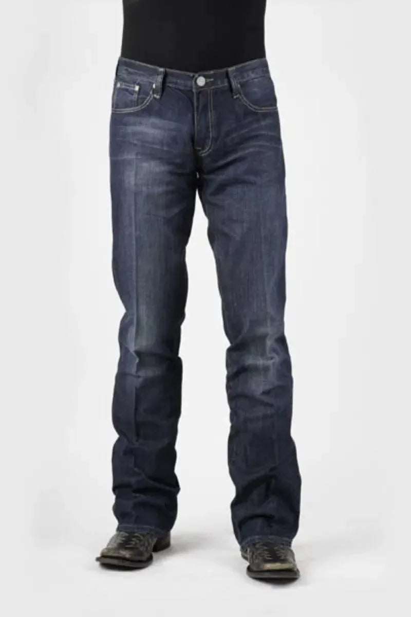 Jeans Stetson 1014 ajustados con lavado semi-destruido - Jeans de hombre