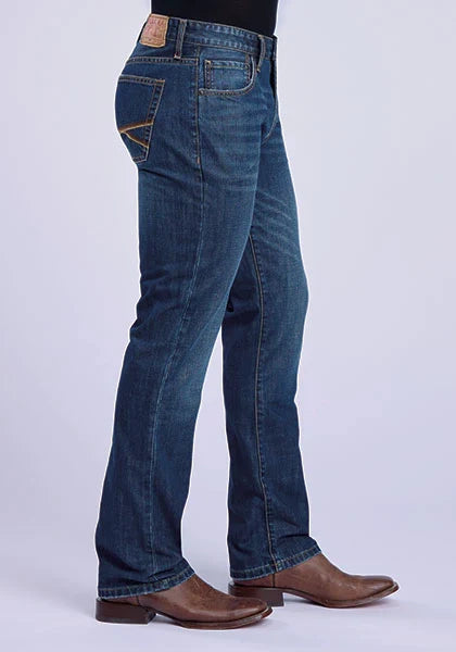 Stetson 1210 Corte Recto (Marrón/Lavado Oscuro) - Jeans para Hombre