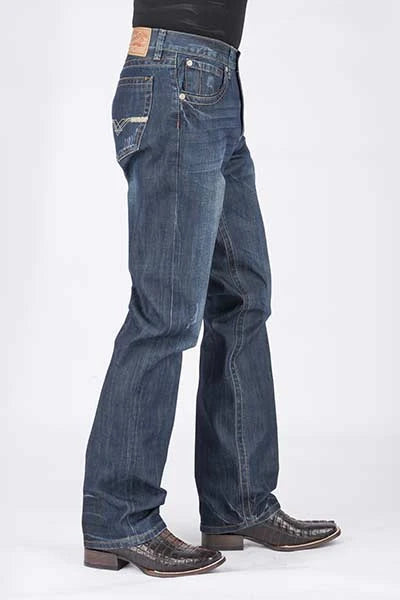 Vaqueros de hombre Stetson 1312 Fit con detalles de bolsillo (lavado oscuro)