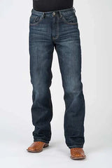 Pantalones Vaqueros de Hombre Stetson 1312 Fit con Bolsillos de Retazos (Lavado Oscuro)