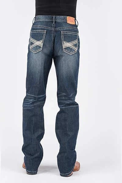 Jeans Stetson 1520 Corte Recto (Lavado Medio) - Para Hombre