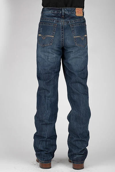 Stetson 1520 Ajuste Recto Bolsillos en V (Lavado Oscuro) - Jeans de Hombre