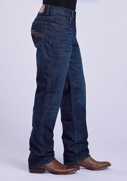 Stetson 1520 Pantalón Recto Bolsillos Zig Zag (Lavado Oscuro) - Jeans para Hombre