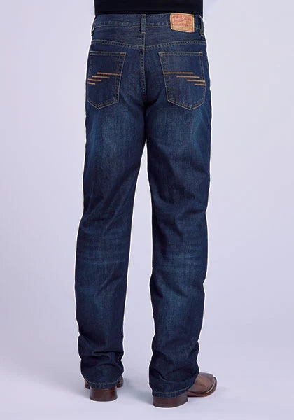 Stetson 1520 Pantalón Recto Bolsillos Zig Zag (Lavado Oscuro) - Jeans para Hombre