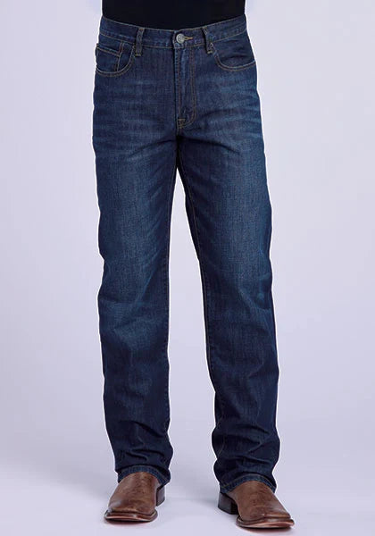 Stetson 1520 Pantalón Recto Bolsillos Zig Zag (Lavado Oscuro) - Jeans para Hombre