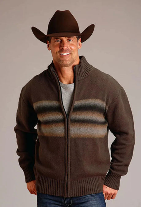 Stetson Ombre Boarder (Marrón) - Suéter de mezcla de lana para hombre