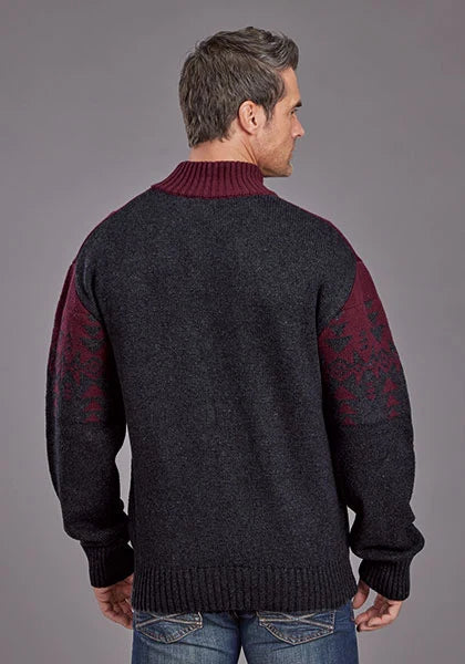Stetson 2308 Sudadera con Cremallera de Cuarto de Longitud (Roja) - Para Hombre