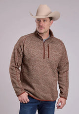 Stetson 2800 Quarter Zip (Rust) - Men's Knit Sweater