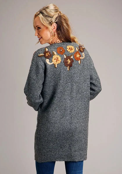 Cárdigan bordado Stetson 1799 (gris) - Suéter para mujer