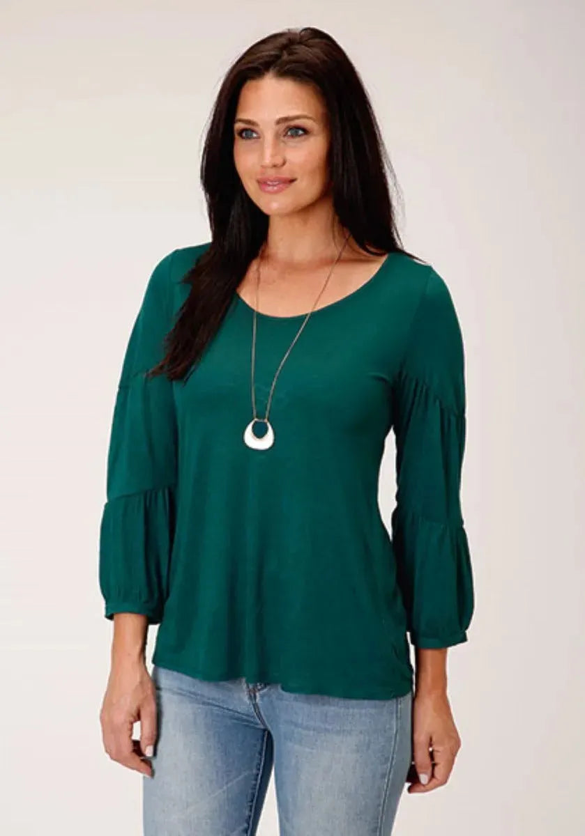 Blusa Jersey de Punto Stetson (Verde Jade) - Camisa para Mujer