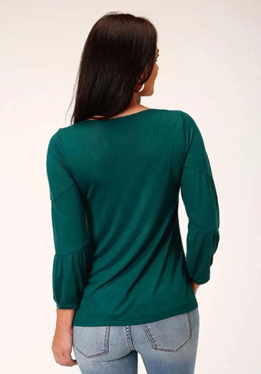 Blusa Jersey de Punto Stetson (Verde Jade) - Camisa para Mujer