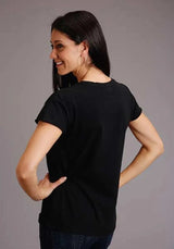 Camiseta de manga corta Stetson Cactus and Red Sunset (Negro) - Para mujer