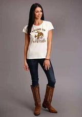 Stetson Round Up (Blanca) - Camiseta de manga corta para mujer