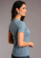 Stetson Vintage Script (Azul) - Camiseta de manga corta para mujer