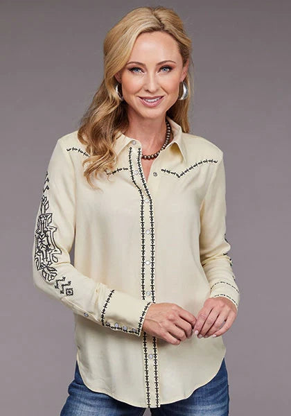 Stetson 2098 Sarga Western (Crema) - Blusa para Mujer