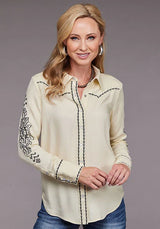 Stetson 2098 Sarga Western (Crema) - Blusa para Mujer