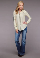 Stetson 2098 Sarga Western (Crema) - Blusa para Mujer