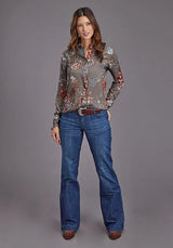 Blusa Stetson 2188 Vintage Tapestry (Gris) - Para mujer