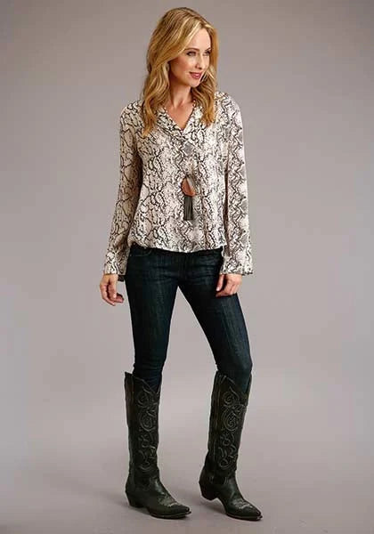 Stetson 00439 Blusa Estampado Serpiente (Crema) - Mujer