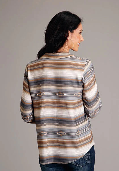 Stetson 1733 Desert Serape escote en V (Marrón) - Blusa de mujer