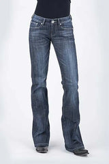 Stetson 816 Classic Boot Cut Zig Zag Pocket (Denim Lavado Oscuro) - Jeans de Mujer