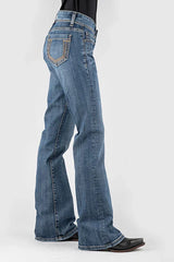 Stetson 816 Classic Stretch Boot Cut Horseshoe Pocket (Medium Wash) - Women's Jeans