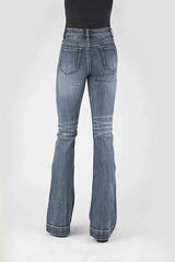 Stetson 921 High Waist Flare Fit Whiskered (Medium Wash) - Women's Jeans