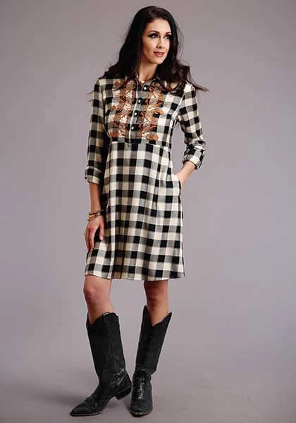 Stetson 00514 Vestido de cuadros Búfalo (Blanco) - Para mujer