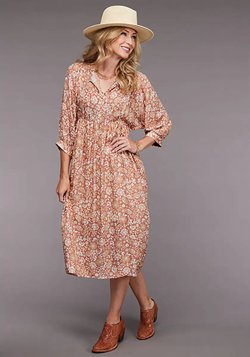 Vestido largo Stetson Sunset Floral (Rosa) para mujer
