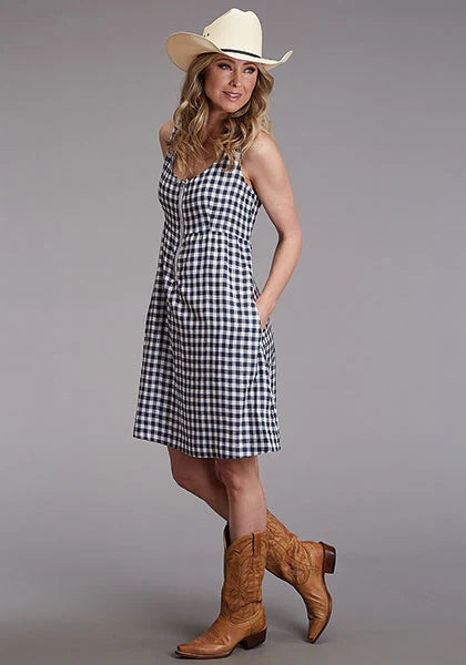 Stetson 00255 Gingham (Azul Marino) - Vestido Camisero de Mujer