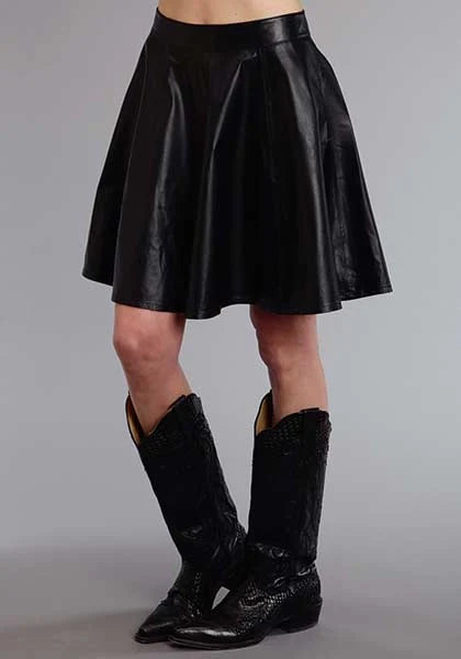 Falda de cuero Stetson Solid Lamb (negro) - Mujer