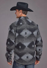 Chaqueta de lana Stetson Aztec Flannel (negra) para hombre
