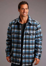 Stetson Plaid Flannel (Blue) - Men's Wool Shirt Jacket