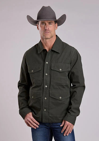 Chaqueta Stetson de Lona Encerada (Verde) - Hombre